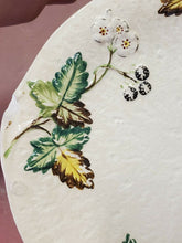 Antique Avalon Faience Salt Glazed Embossed Green Leaves Plate