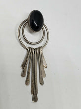 Vintage Sterling Silver Navajo Rita Begay Black Onyx Single Dangle Earring