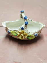 Vintage Germany Elfinware Porcelain 3D Flower Motif Trinket Dish/Basket