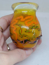 Handmade Lampwork Glass Opalite Orange Gecko Hand Blown Candle Votive/Small Vase