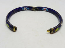 Vintage Japan Cliosonne Hinged Bangle Bracelet
