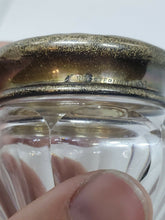 Antique Sterling Silver Engraved Hand Cut Crystal Powder Jar