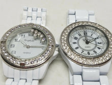 S♡phie & BONGO Set of 2 White Enamel Crystal Watches Need Batteries