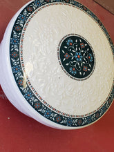 Vintage Hankook Chinaware White Flower Embossed Trinket Box With Lid