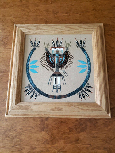 Vintage Navajo Yei Figure Sand Painting Signed B Burt