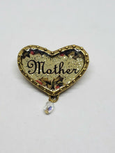 Maximal Art "Mother" Heart Textured Gold Tone Brooch