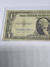Vintage 1935 G Blue Seal Silver Certificate $1 Dollar Bill Circluated C19881781J