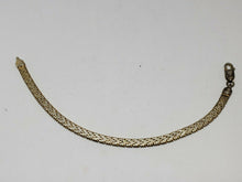 FAS Sterling Silver Gold Plated Panther/Woven Chevron Link Chain Bracelet 7.25"