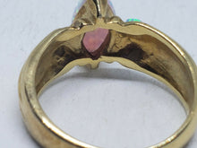 Sterling Silver Gold Plated Simulated Marquise Opal Ring *Missing Stones*