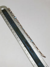 Vintage Sterling Silver Blue Topaz Open Back Bracelet 7.25"