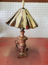 Vintage Dale Tiffany Leaded Stain Glass Table Lamp Marble Base 23"