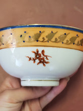 Vintage L & Co Hand Painted Red Gold & Blue Bowl