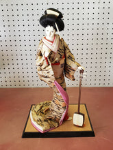 Vintage Japanese Geisha Doll With Nagauta Shamisen 3 String Fabric Kimono
