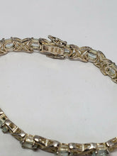 Sterling Silver Aquamarine Hugs And Kisses XOXO Tennis Bracelet 925 HAN THAI