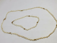 Vintage 14k Yellow Gold Freshwater Rice Pearl Necklace And Bracelet Set