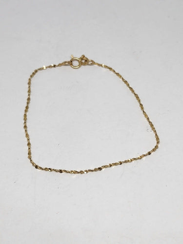 14k Yellow Gold Twisted Serpentine Chain Bracelet 6 15/16