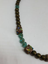 Sterling Silver Vermeil Gold Plated Plastic Beaded Necklace