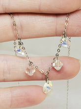 Sterling Silver Clear Swarovski Crystal Bead Fringe Necklace