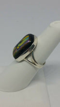 Dichroic Glass Handmade Sterling Silver Ring Size 6