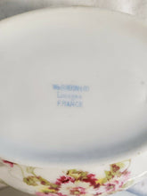 Antique WmGuerin & Co Limoges France White Porcelain Pink Floral Gravy Boat