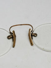 Antique 12k Yellow Gold Filled Pince Nez Frameless Oval Eyeglasses W/ Chain