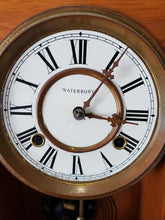 Vintage Waterbury Clock Co Etched Dragon Wooden Mantle Clock 2 Keyholes