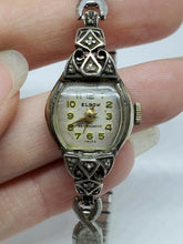 Vintage Swiss Elbon Woman's 10k White RGP Bezel Diamond Bracelet Style Watch...