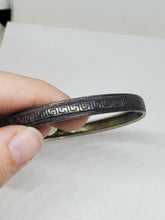 Vintage Sterling Silver Greek Key Bangle Bracelet 7.6mm Thick 2.57" dia