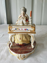 Antique Dresden Sandizell Höffner & Co Lady On Piano Porcelain Bisque Figure