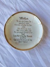 Vtg Brinn's Porcelain Gold Plated "Mother" Mini Collector's Plate Made In Japan