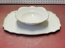 Baum Bros Formalities Ivory Bohemian Porcelain Serving Platter & Veggie Bowl