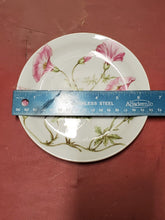 Vintage Pillivuyt Porcelain Pink Morning Glory Floral Dessert Plate