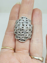 Sterling Silver 925 CN FZN Large Filigree Statement Ring Size 7