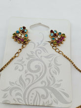 Gold Tone Pakistani Bollywood Style Colorful Rhinestone Necklace And Earrings
