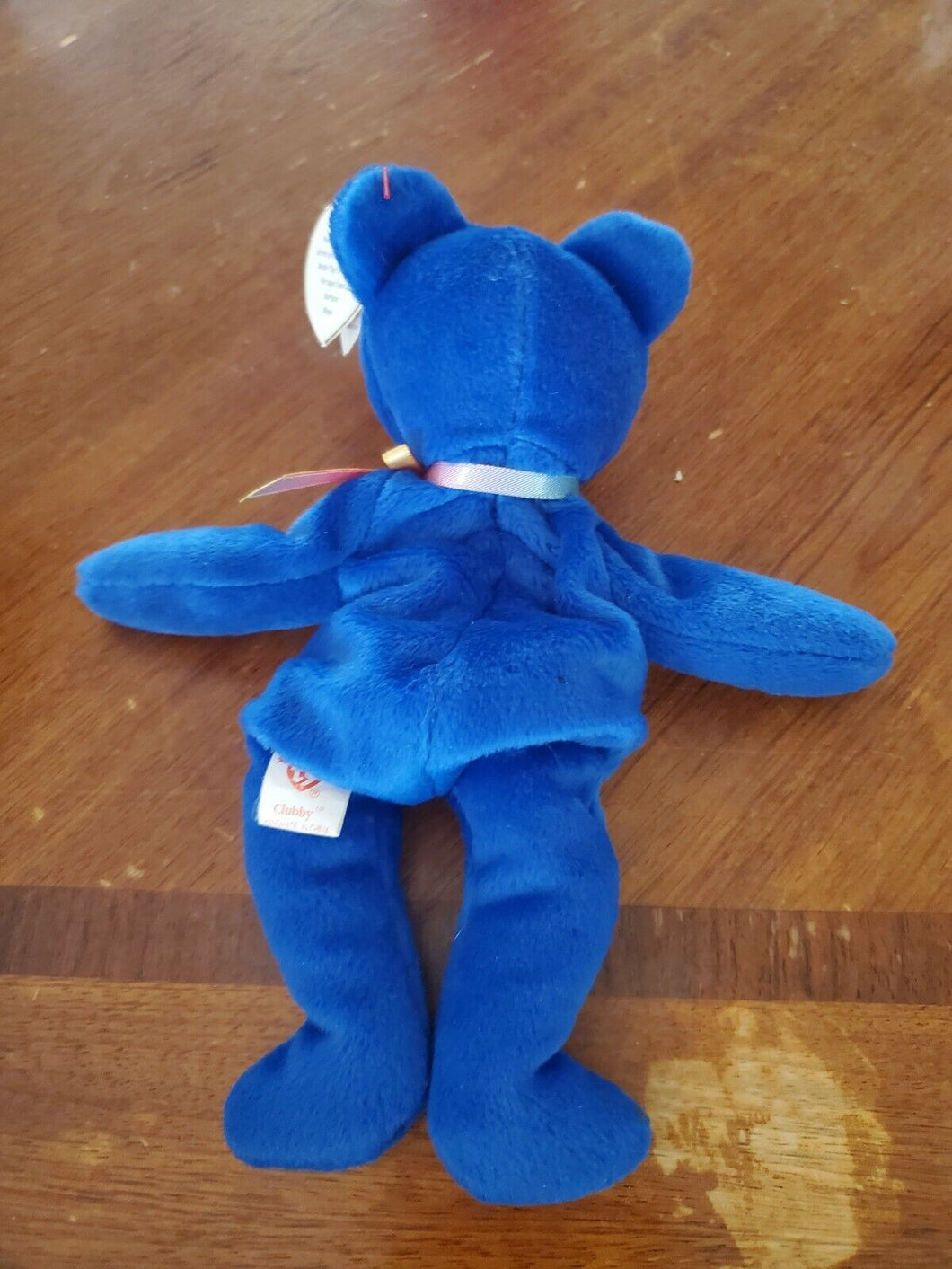 Vintage 1998 Ty Beanie Babies Blue Clubby Bear With Tag Errors