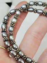 Sterling Silver Bead Gray Cultured Freshwater Oval Pearl Stretch Bracelets