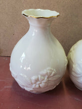 Vintage 3 Piece Lenox Ivory Floral Embossed Bud Vases