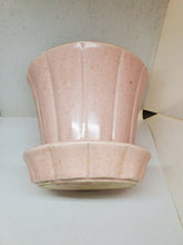 Vintage McCoy Pink/Salmon Flower Pot Vase With Attatched Base
