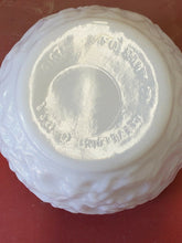 Vintage E. O. Brody White Milk Glass Short Textured Bowl Vase