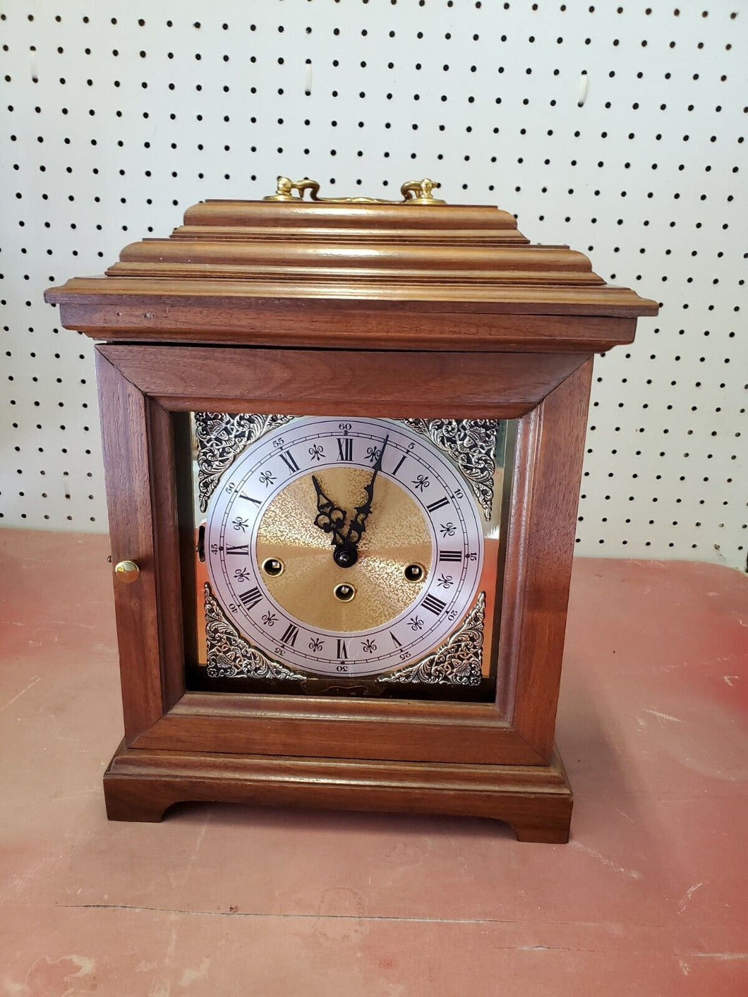 Vintage Germany Franz Hermle Mantle Clock 3 Chimes Working 340-020