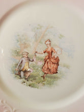 Antique Rosenthal China RC Louis XIV Colonial Couple Pink Gold Trim Dinner Plate