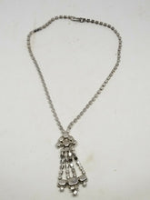 Vintage Clear Rhinestone Dangle Necklace Wedding Jewelry