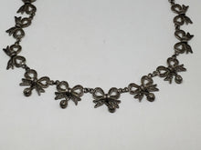 Vintage Sterling Silver Spun Wire Bow Link Necklace 16"