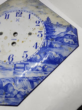 Antique Germany Delft Porcelain Blue And White Diamond Shaped 8 Day Clock Face