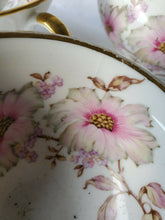 Vintage H.M.S. Royal Hanover Germany Celeste Pink Flowers Dish Set