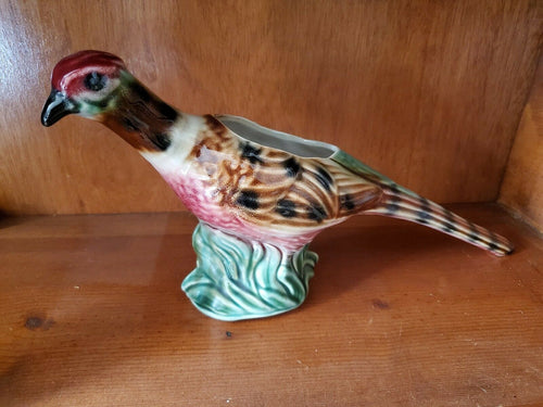 Vintage Colorful Ceramic Pheasant Planter 18