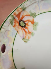 Antique Germany Lusterware Transferware Flower Serving Platter Charger Plate