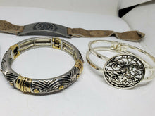 Lot Of 4 Costume Jewelry Bracelets Suede Metal Corded