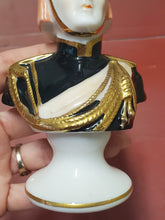 Antique Porcelain English Household Calvary Albert Helmet Bust Figurine Gold