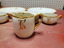 Antique Porcelain Alice Bavaria Gold Rim Initial "R" Plates Creamer & Teacups